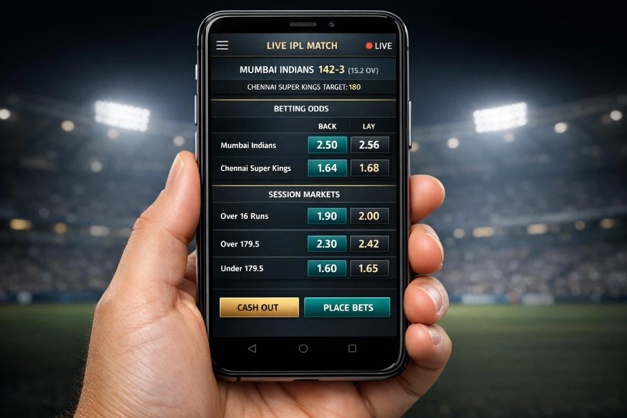ReddyBook app live cricket interface